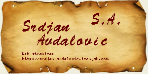 Srđan Avdalović vizit kartica